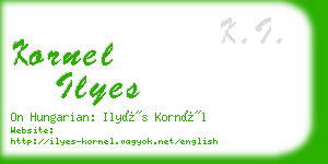 kornel ilyes business card